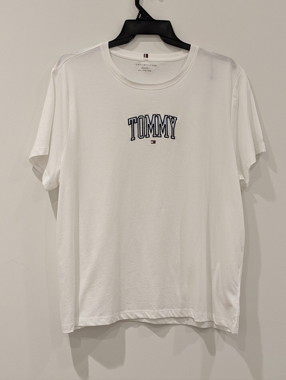 Tommy Hilfiger White Tee with Navy Embroidered 'TOMMY'